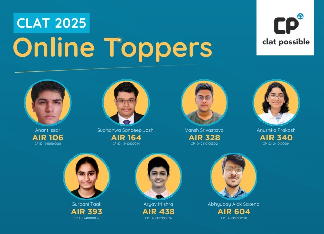 CLAT 2025 ONLINE TOPPERS